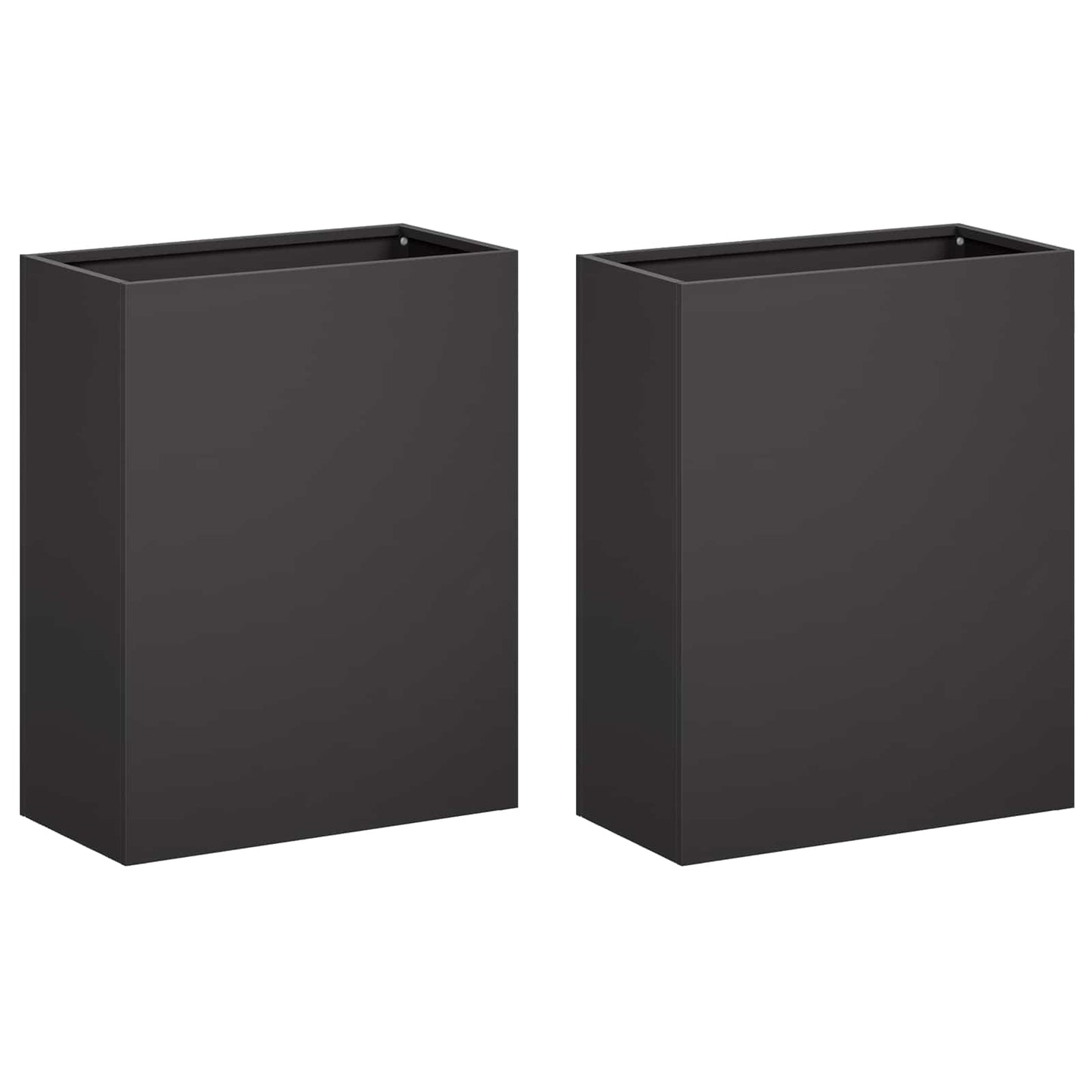 vidaXL Γλάστρα Κήπου 2 τμχ. Μαύρο 40 x 20 x 50 εκ