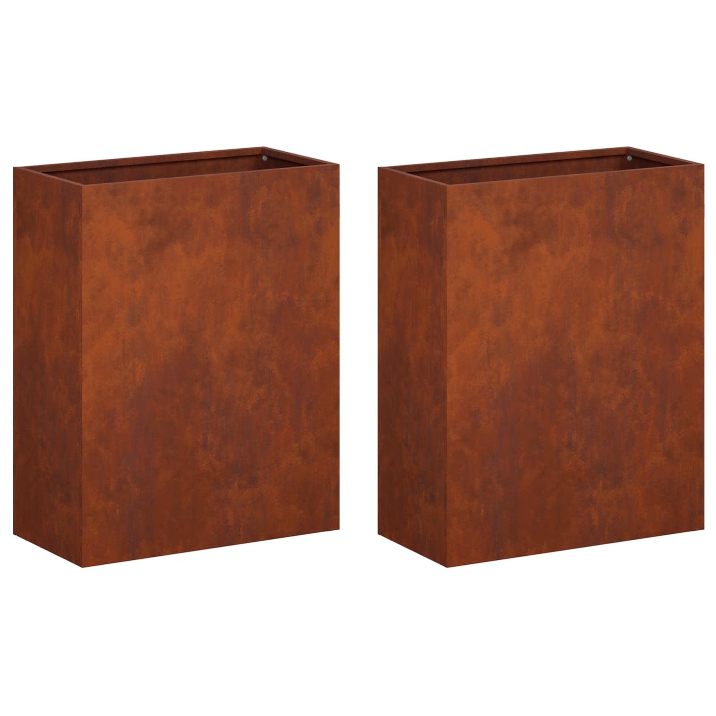 vidaXL Γλάστρα Κήπου 2 τμχ. Σκ rusty 40 x 20 x 50 εκ