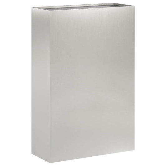 vidaXL Γλάστρα Κήπου Ασημί 40 x 20 x 75 εκ. Ανοξείδωτο Ατσάλι