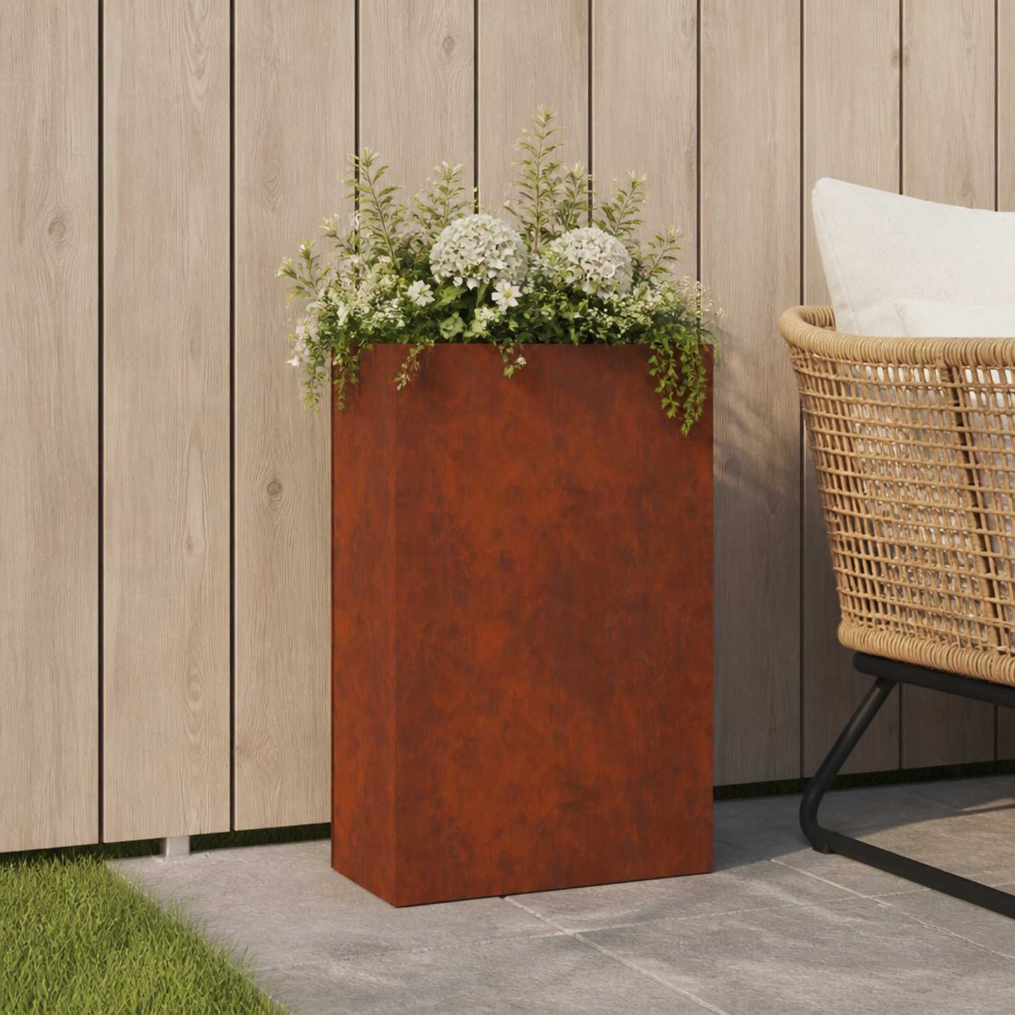 vidaXL Γλάστρα Κήπου Σκ rusty 40 x 20 x 75 εκ.