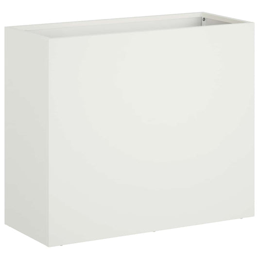 vidaXL Γλάστρα Κήπου Λευκό 50 x 20 x 40 εκ. Ψυχρής έλασης χάλυβας