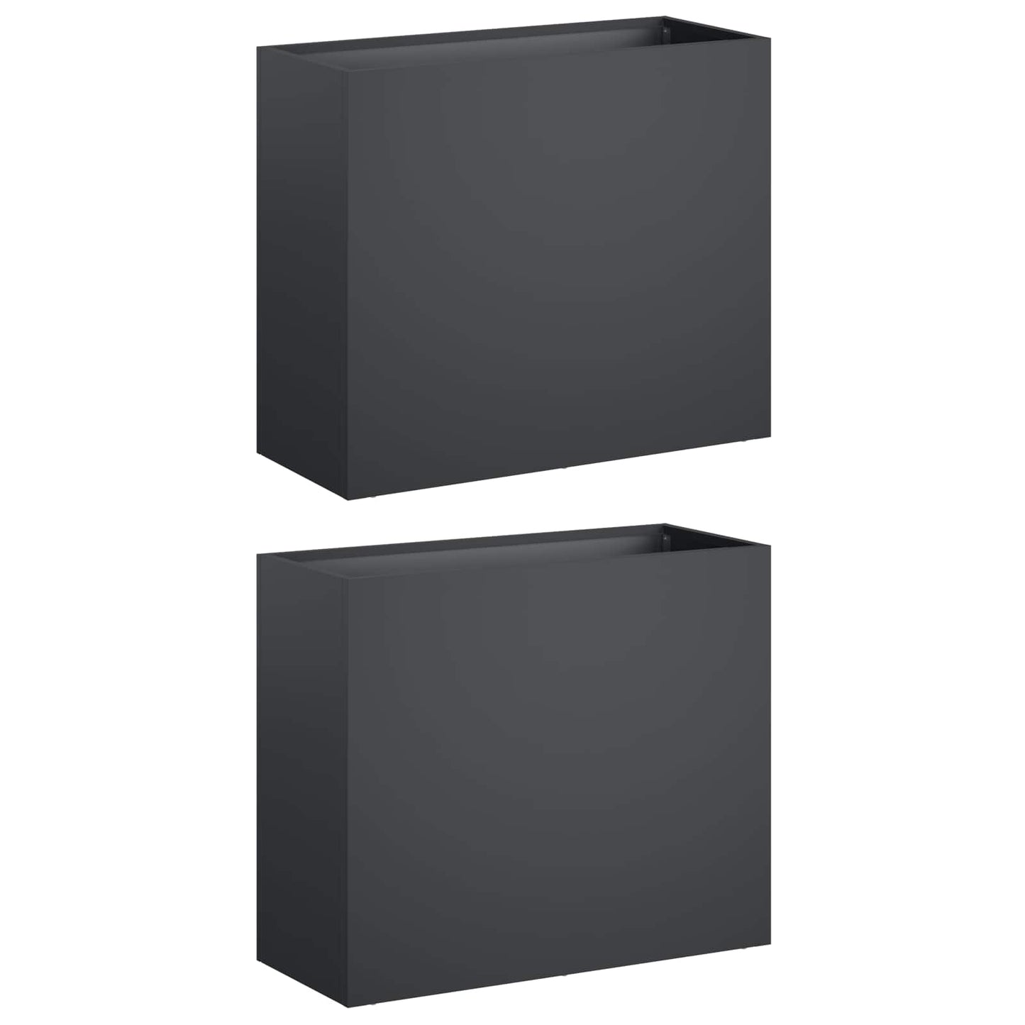 vidaXL Γλάστρα Κήπου 2 τμχ. Ανθρακί 50 x 20 x 40 εκ.