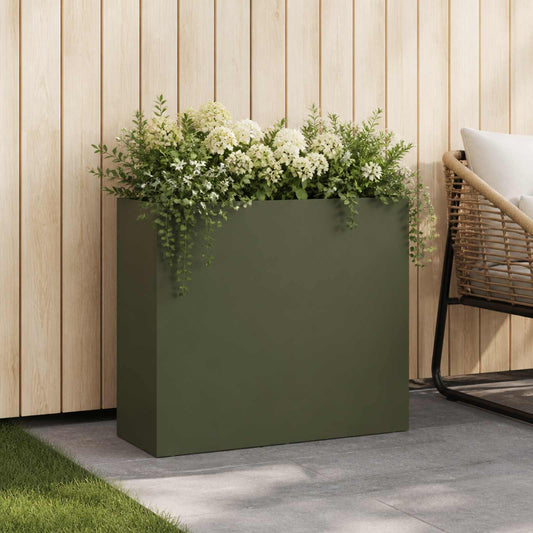 vidaXL Γλάστρα Κήπου Λαδί 50 x 20 x 40 εκ. Ψυχρής έλασης χάλυβας