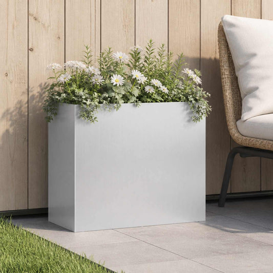 vidaXL Γλάστρα Κήπου Ασημί 50 x 20 x 40 εκ. Γαλβανισμένος Χάλυβας