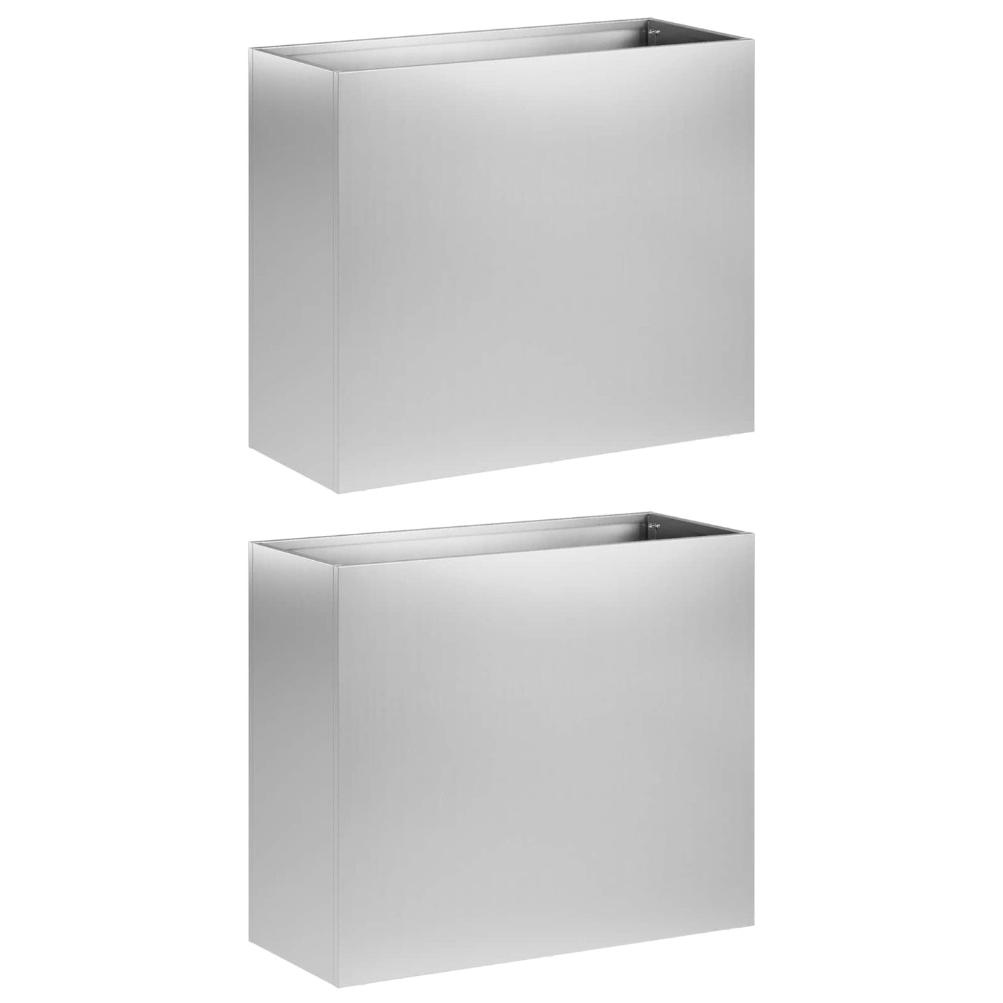 vidaXL Γλάστρα Κήπου 2 τμχ. Ασημί 50 x 20 x 40 εκ.
