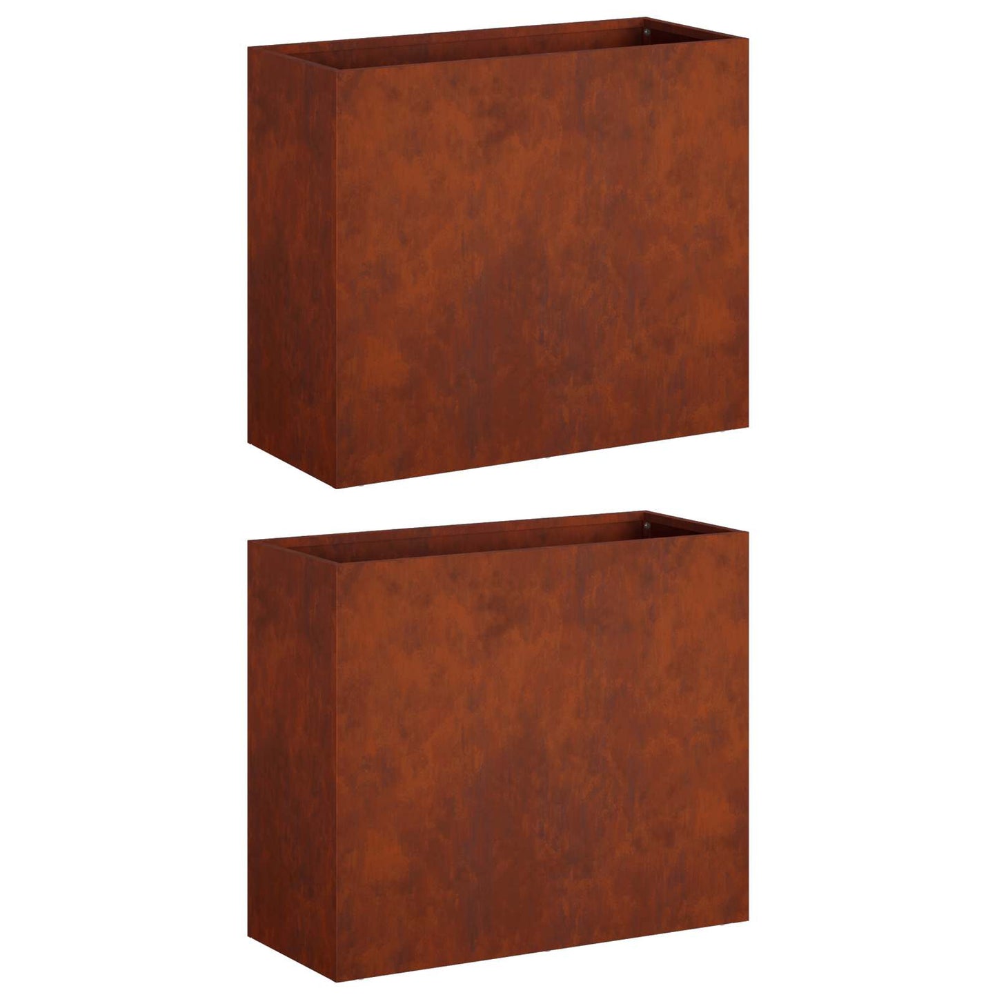 vidaXL Γλάστρα Κήπου 2 τμχ. Σκ rusty 50 x 20 x 40 εκ.