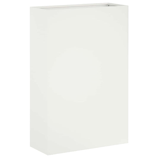 vidaXL Γλάστρα Κήπου Λευκό 50 x 20 x 75 εκ. Ψυχρής έλασης χάλυβας
