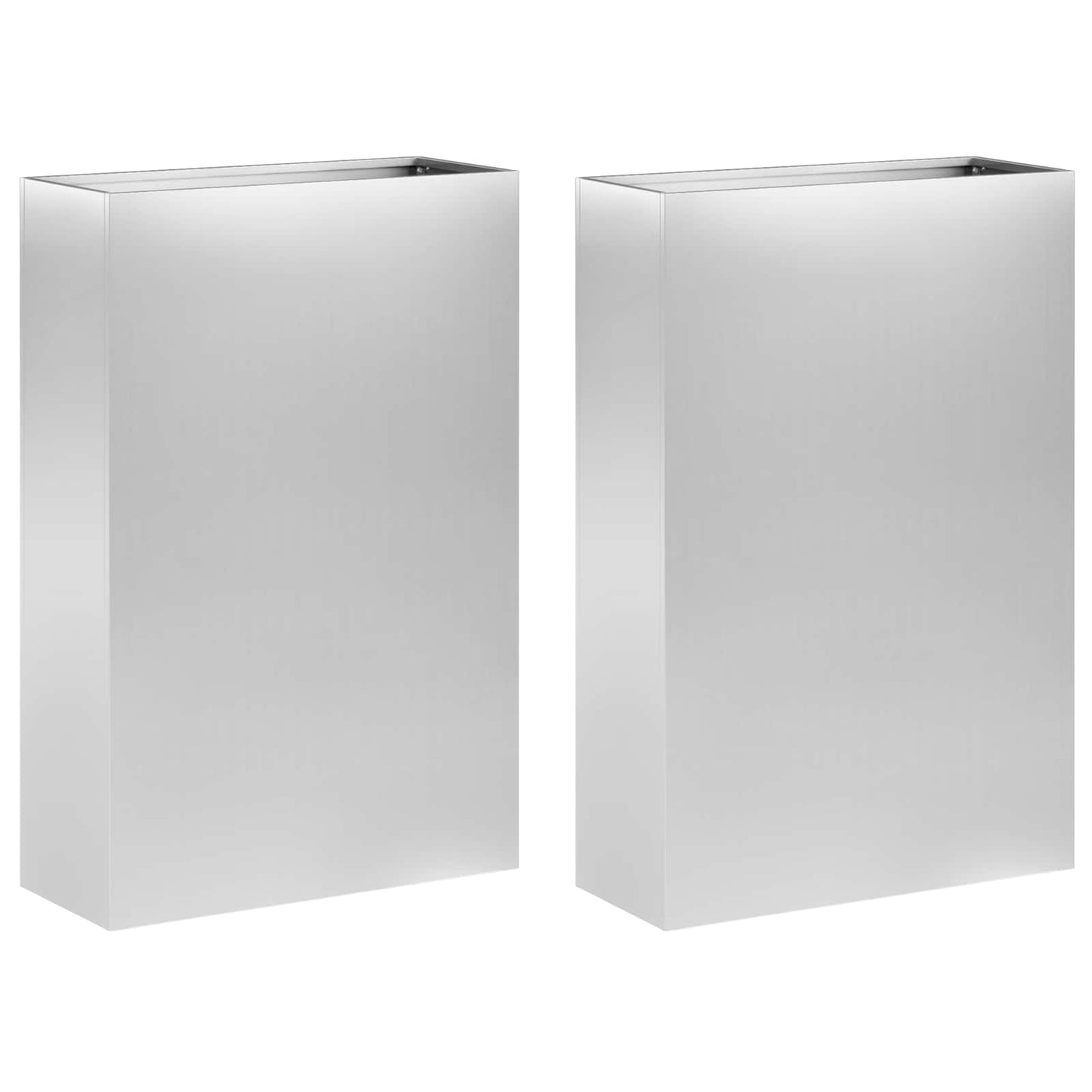 vidaXL Γλάστρα Κήπου 2 τμχ. Ασημί 50 x 20 x 75 εκ.