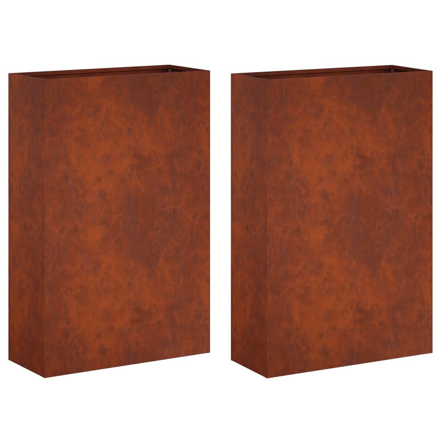 vidaXL Γλάστρα Κήπου 2 τμχ. Σκ rusty 50 x 20 x 75 εκ.