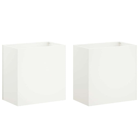 vidaXL Γλάστρα Κήπου 2 τμχ. Λευκό 50 x 30 x 40 εκ.