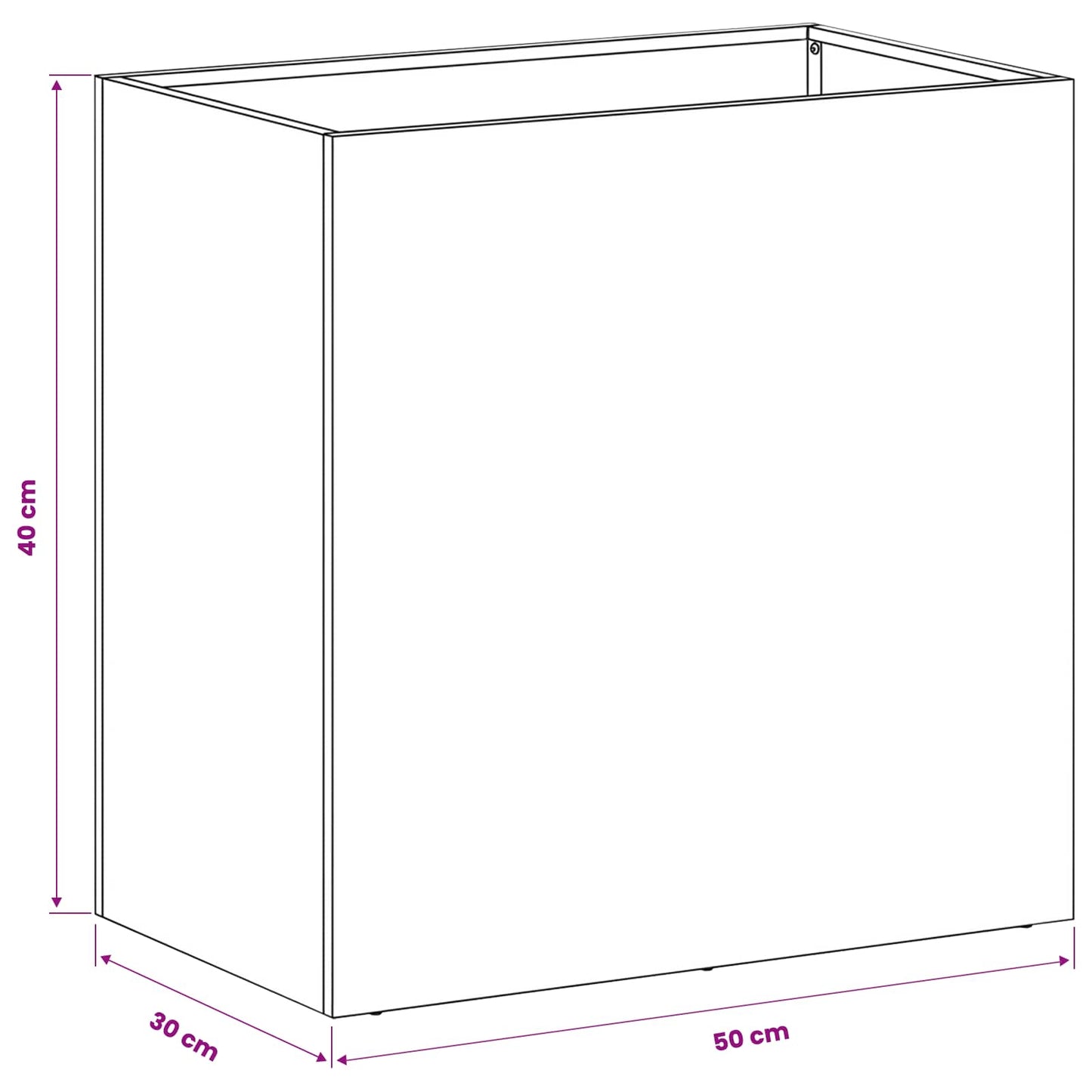 vidaXL Γλάστρα Κήπου 2 τμχ. Λευκό 50 x 30 x 40 εκ.
