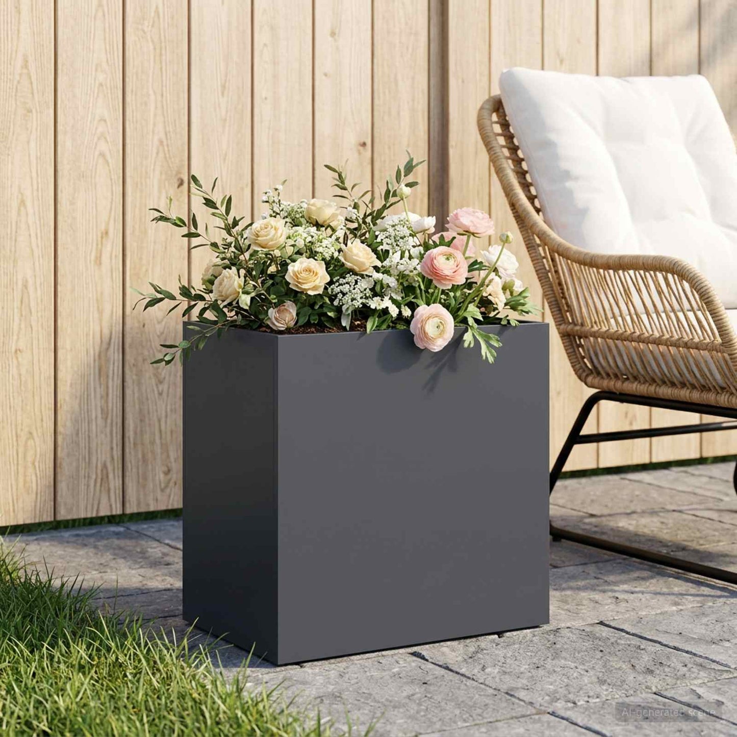 vidaXL Γλάστρα Κήπου Ανθρακί 50 x 30 x 40 εκ. Ψυχρής έλασης χάλυβας