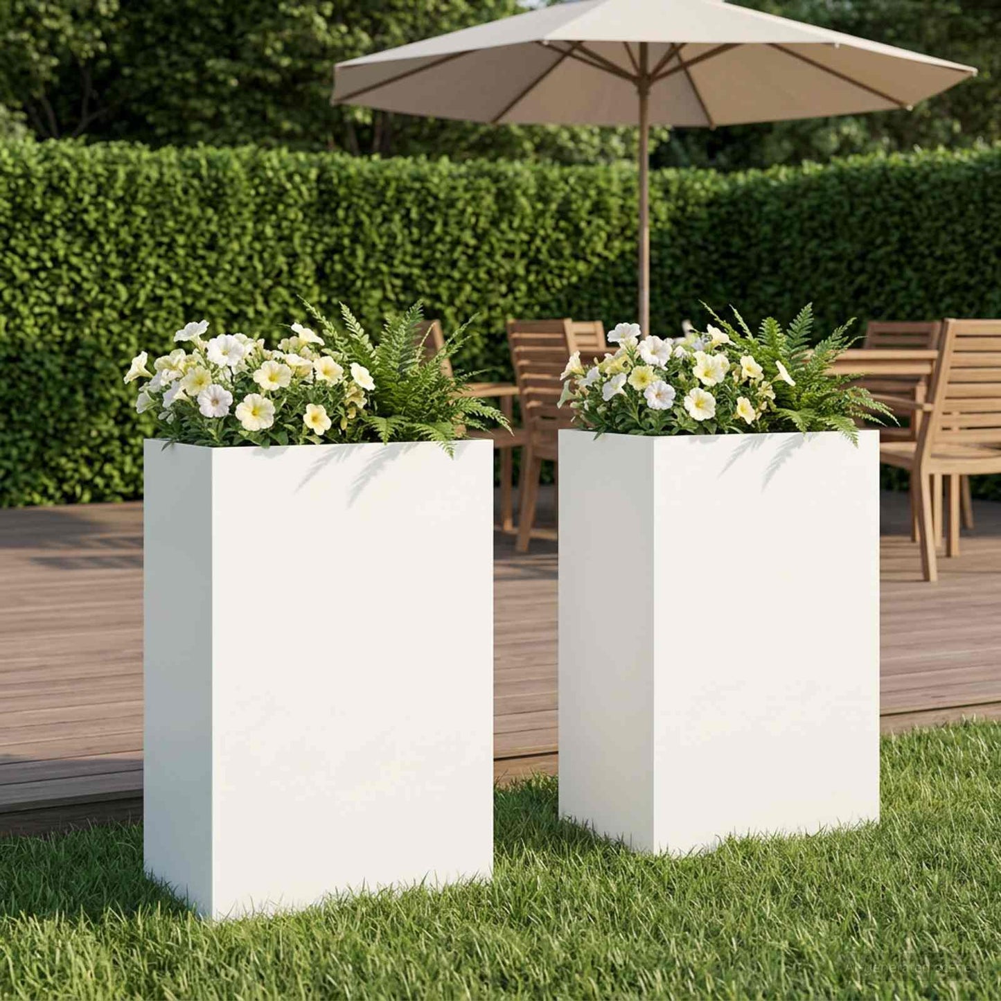 vidaXL Γλάστρα Κήπου 2 τμχ. Λευκό 50 x 30 x 75 εκ