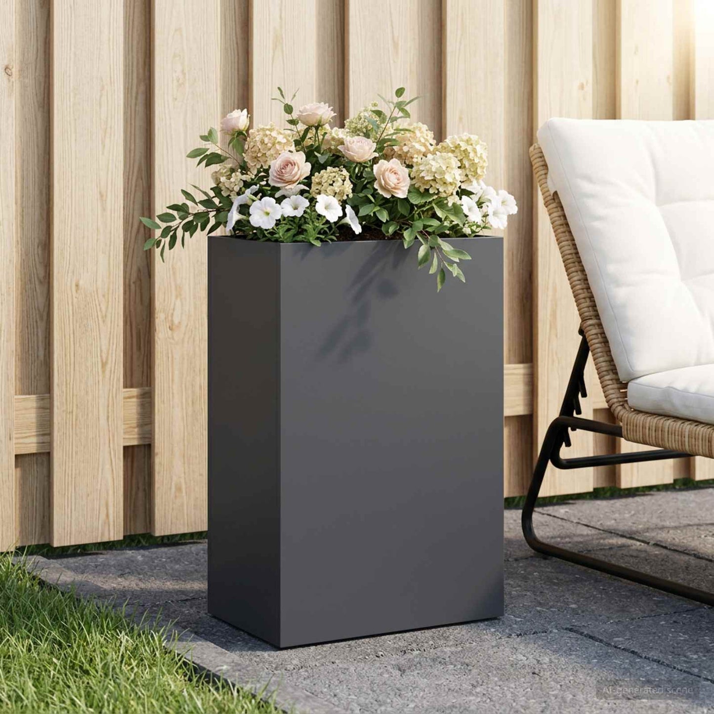 vidaXL Γλάστρα Κήπου Ανθρακί 50 x 30 x 75 εκ Ψυχρής έλασης χάλυβας