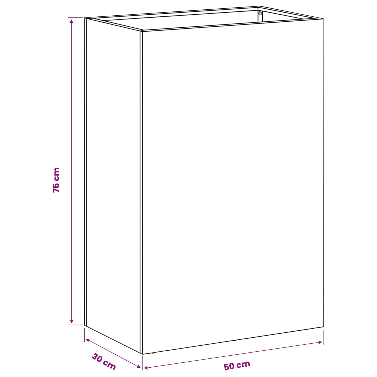 vidaXL Γλάστρα Κήπου 2 τμχ. Ανθρακί 50 x 30 x 75 εκ
