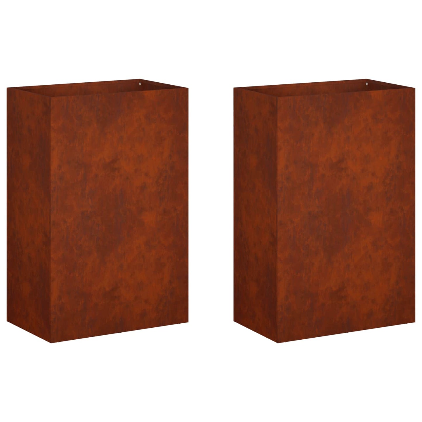 vidaXL Γλάστρα Κήπου 2 τμχ. Σκ rusty 50 x 30 x 75 εκ