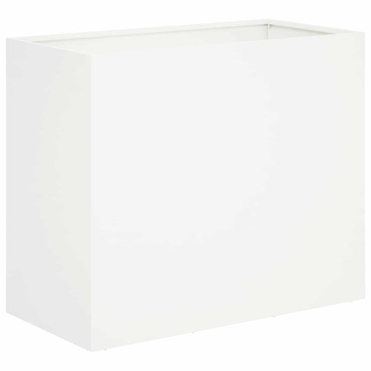 vidaXL Γλάστρα Κήπου Λευκό 60 x 30 x 40 εκ. Ψυχρής έλασης χάλυβας
