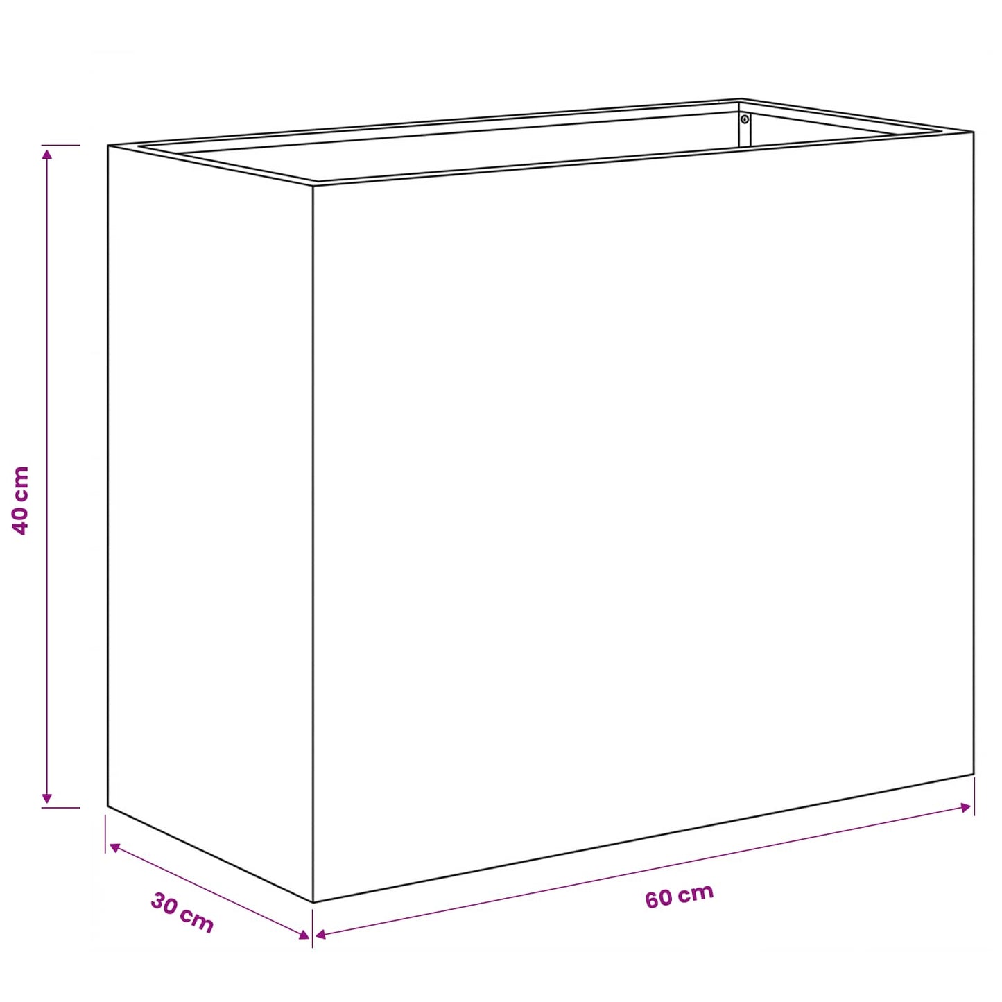 vidaXL Γλάστρα Κήπου 2 τμχ. Ανθρακί 60 x 30 x 40 εκ.