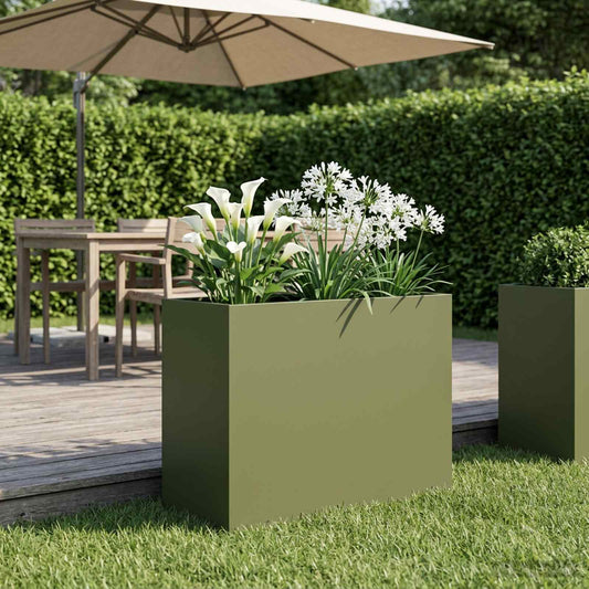 vidaXL Γλάστρα Κήπου Λαδί 60 x 30 x 40 εκ. Ψυχρής έλασης χάλυβας
