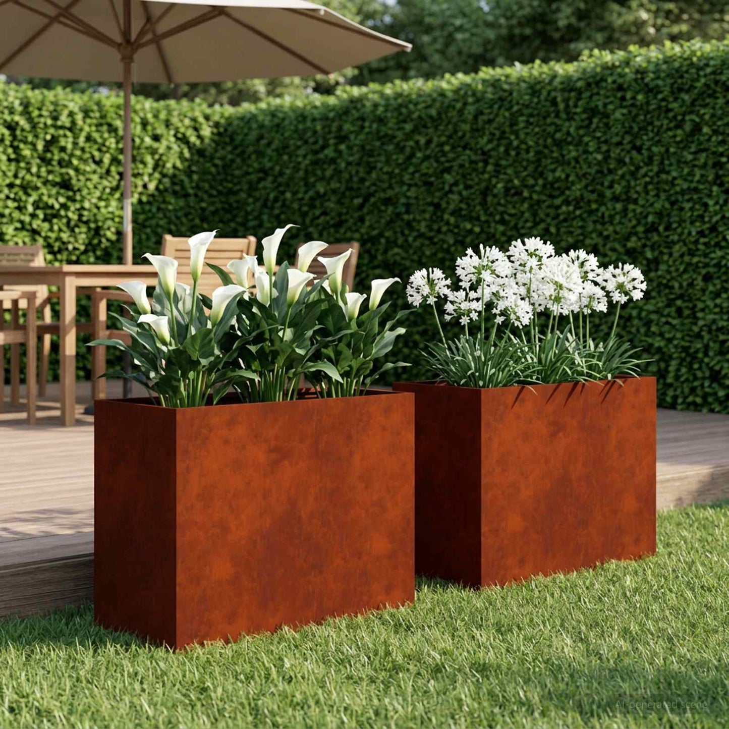 vidaXL Γλάστρα Κήπου 2 τμχ. Σκ rusty 60 x 30 x 40 εκ.