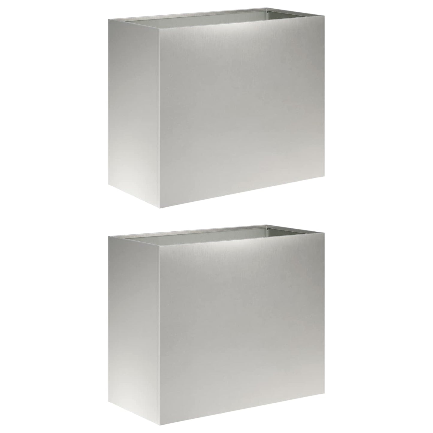 vidaXL Γλάστρα Κήπου 2 τμχ. Ασημί 60 x 30 x 50 εκ. Ανοξείδωτο Ατσάλι