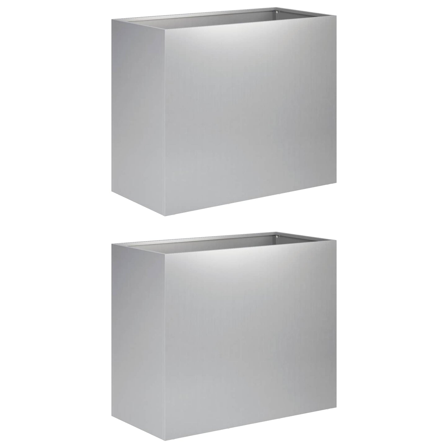 vidaXL Γλάστρα Κήπου 2 τμχ. Ασημί 60 x 30 x 50 εκ.