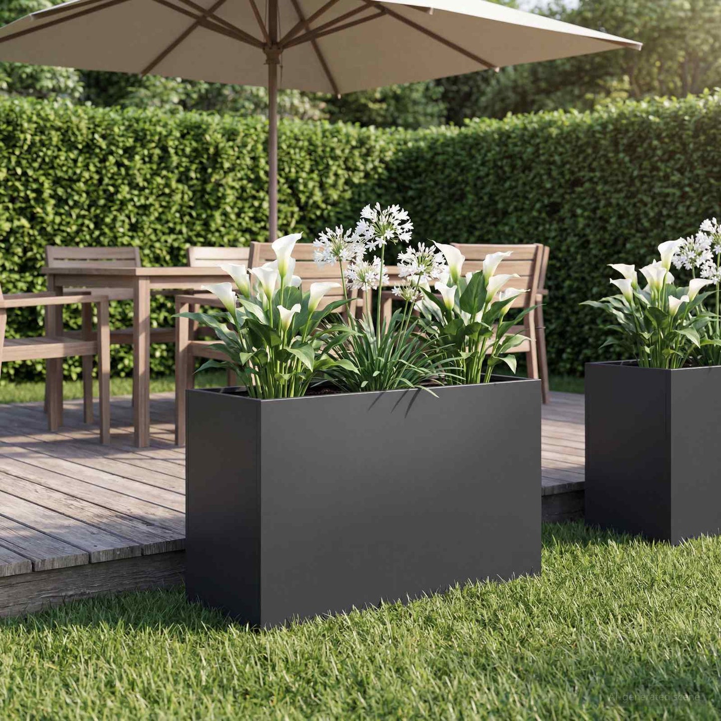 vidaXL Γλάστρα Κήπου Μαύρο 80 x 30 x 40 εκ Ψυχρής έλασης χάλυβας