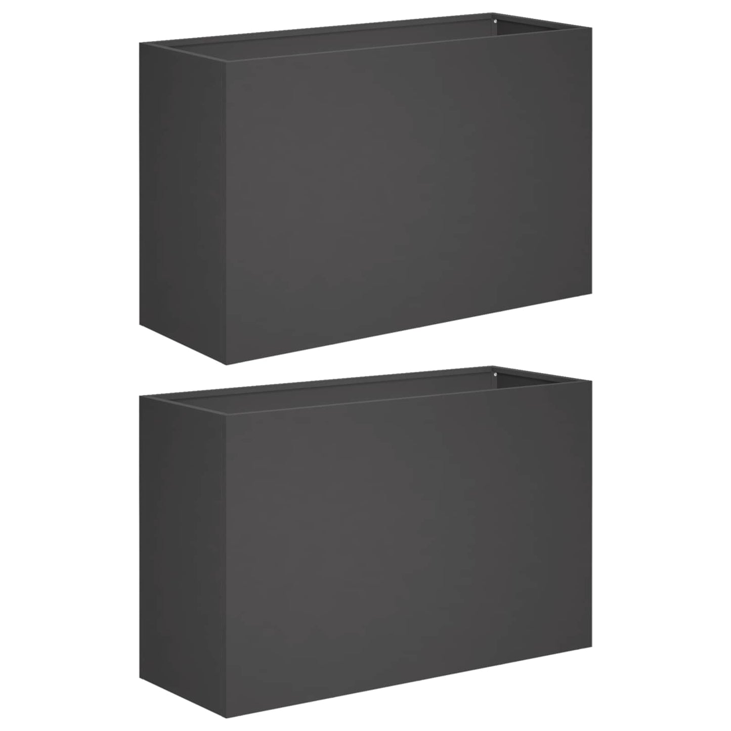 vidaXL Γλάστρα Κήπου 2 τμχ. Μαύρο 80 x 30 x 40 εκ