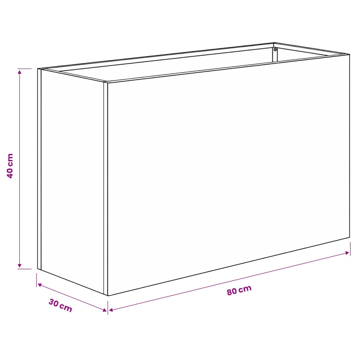 vidaXL Γλάστρα Κήπου 2 τμχ. Μαύρο 80 x 30 x 40 εκ