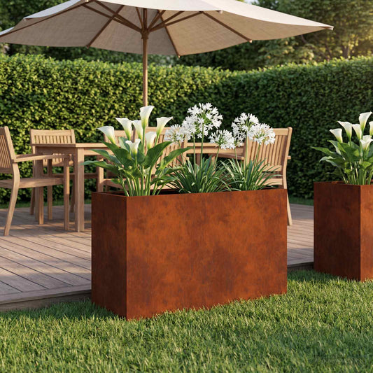 vidaXL Γλάστρα Κήπου Σκ rusty 80 x 30 x 40 εκ