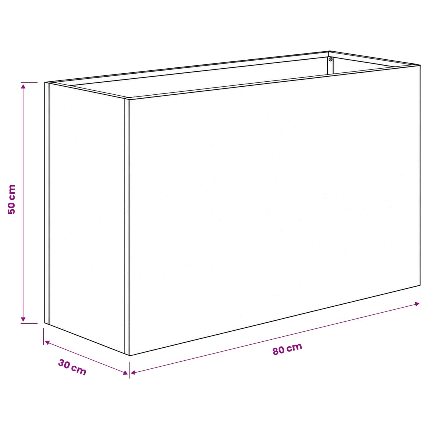 vidaXL Γλάστρα Κήπου Ανθρακί 80 x 30 x 50 εκ Ψυχρής έλασης χάλυβας
