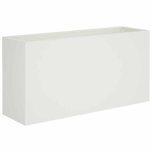 vidaXL Γλάστρα Κήπου Λευκό 100 x 30 x 40 εκ Ψυχρής έλασης χάλυβας