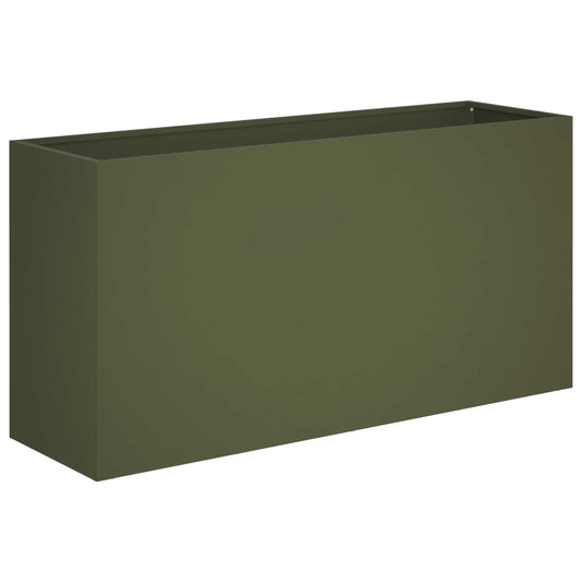 vidaXL Γλάστρα Κήπου Λαδί 100 x 30 x 40 εκ Ψυχρής έλασης χάλυβας