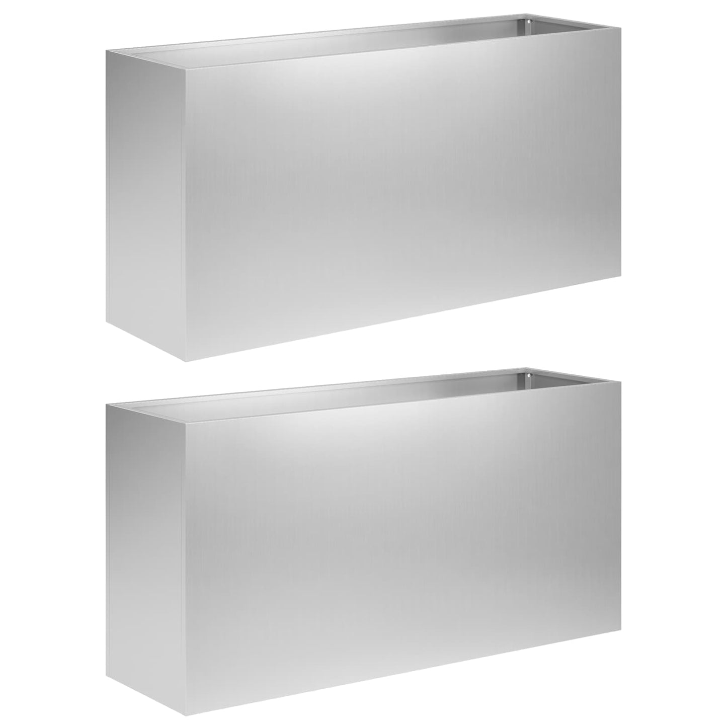 vidaXL Γλάστρα Κήπου 2 τμχ. Ασημί 100 x 30 x 40 εκ