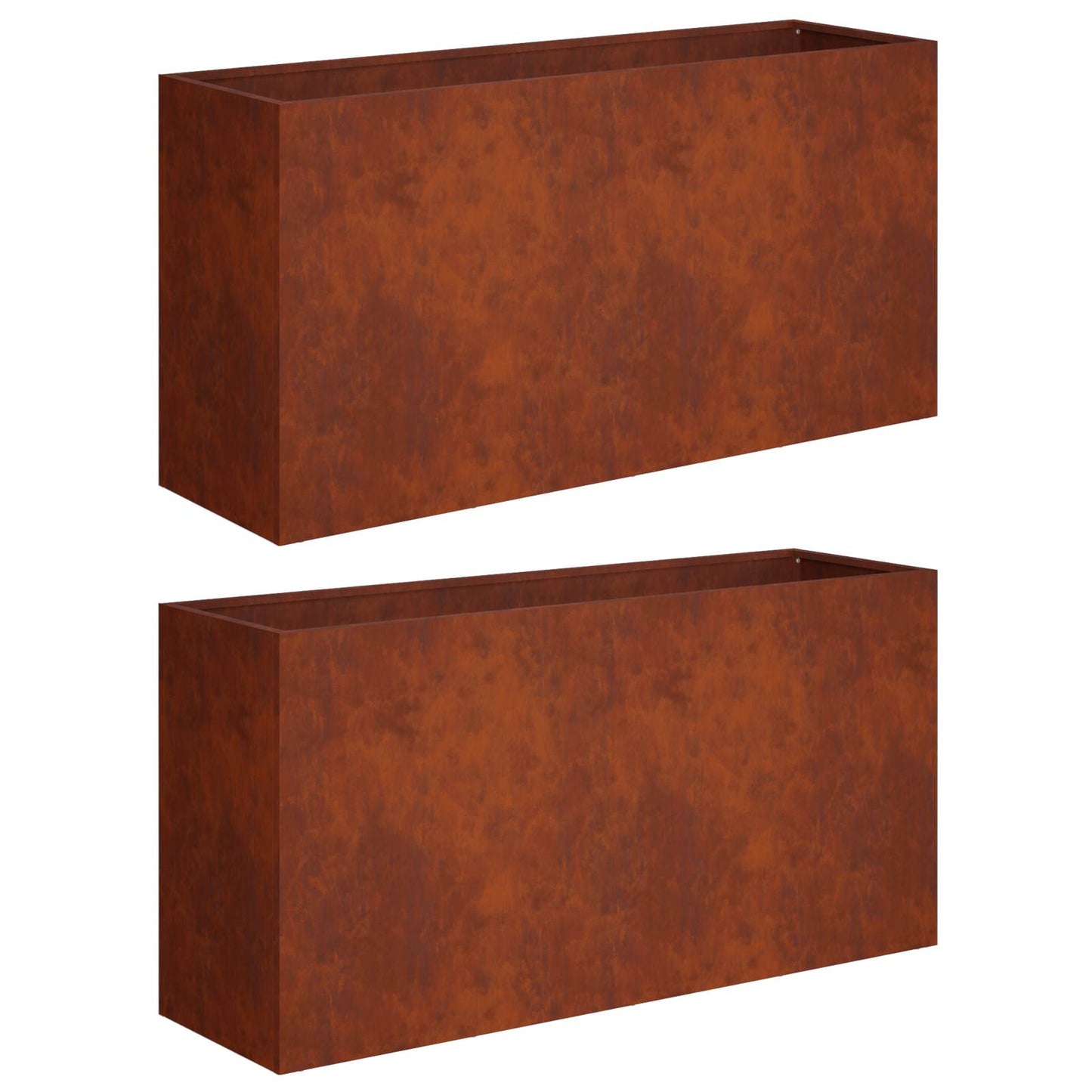 vidaXL Γλάστρα Κήπου 2 τμχ. Σκ rusty 100 x 30 x 40 εκ