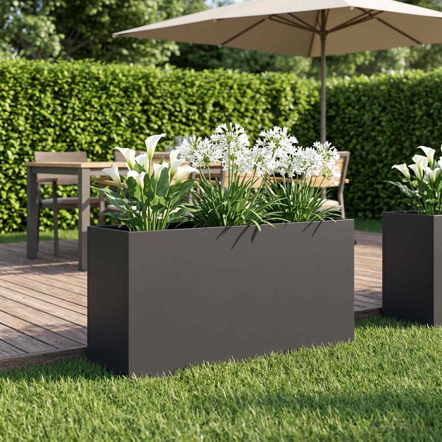 vidaXL Γλάστρα Κήπου Μαύρο 100 x 30 x 50 cm Ψυχρής έλασης χάλυβας