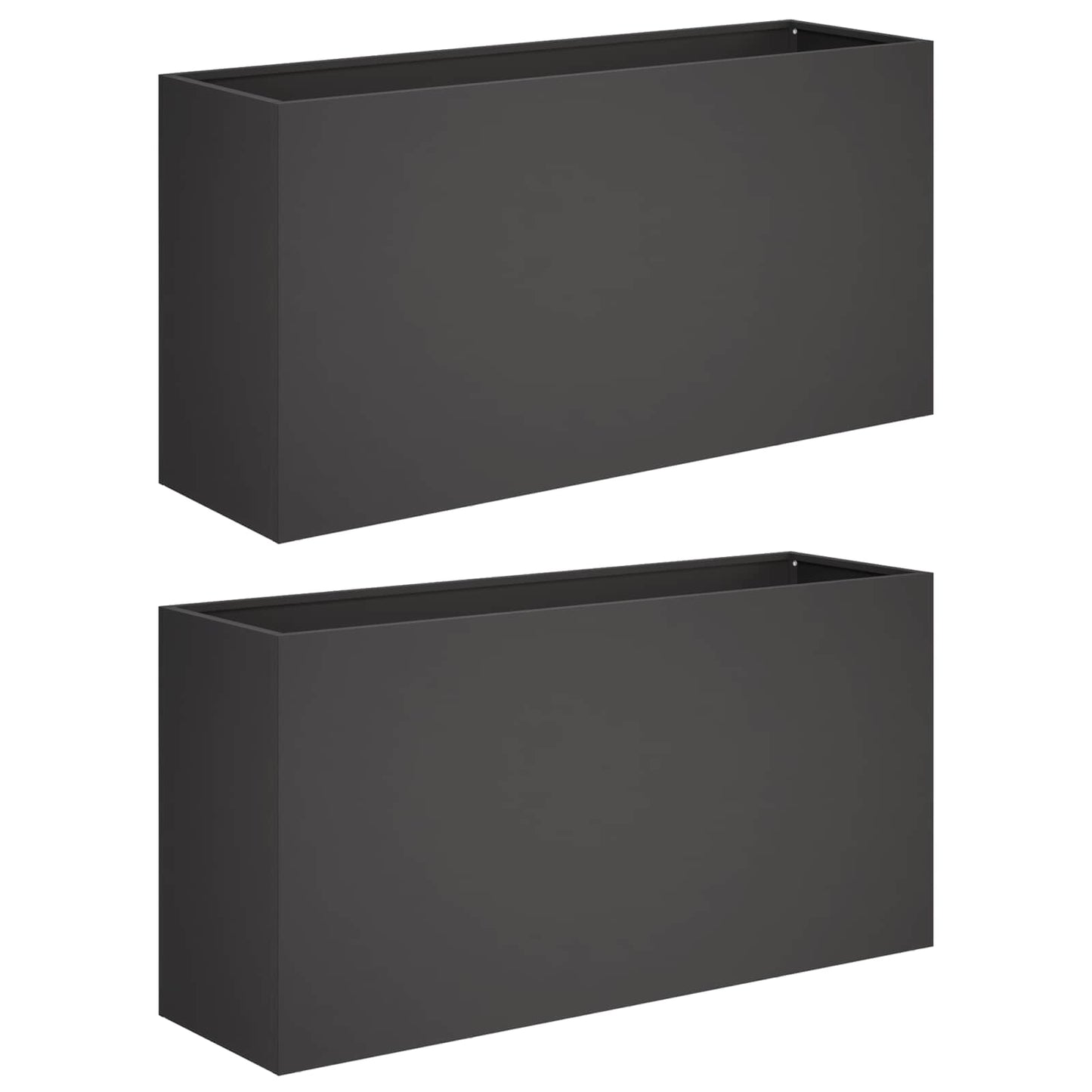 vidaXL Γλάστρα Κήπου 2 τμχ. Μαύρο 100 x 30 x 50 cm