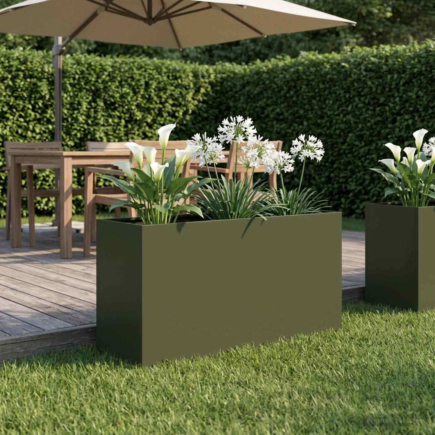 vidaXL Γλάστρα Κήπου Λαδί 100 x 30 x 50 cm Ψυχρής έλασης χάλυβας