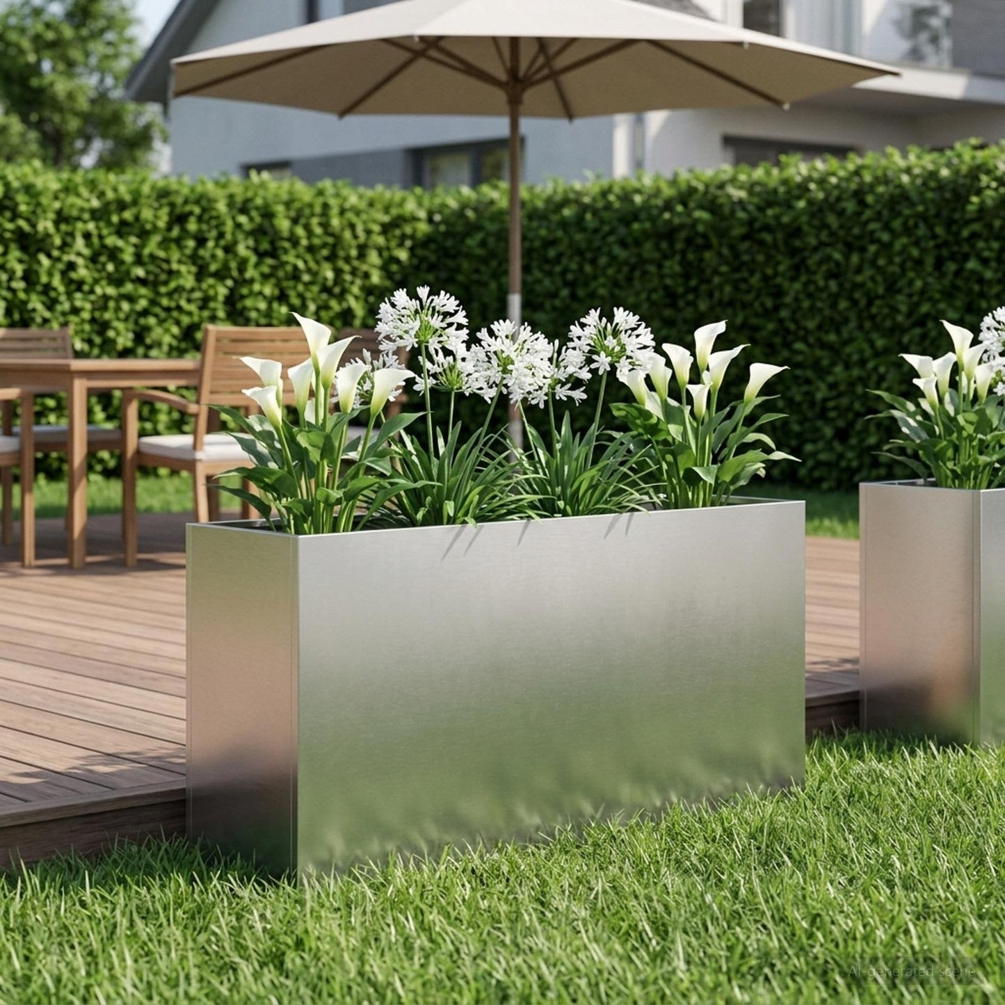 vidaXL Γλάστρα Κήπου Ασημί 100 x 30 x 50 cm Ανοξείδωτο Ατσάλι