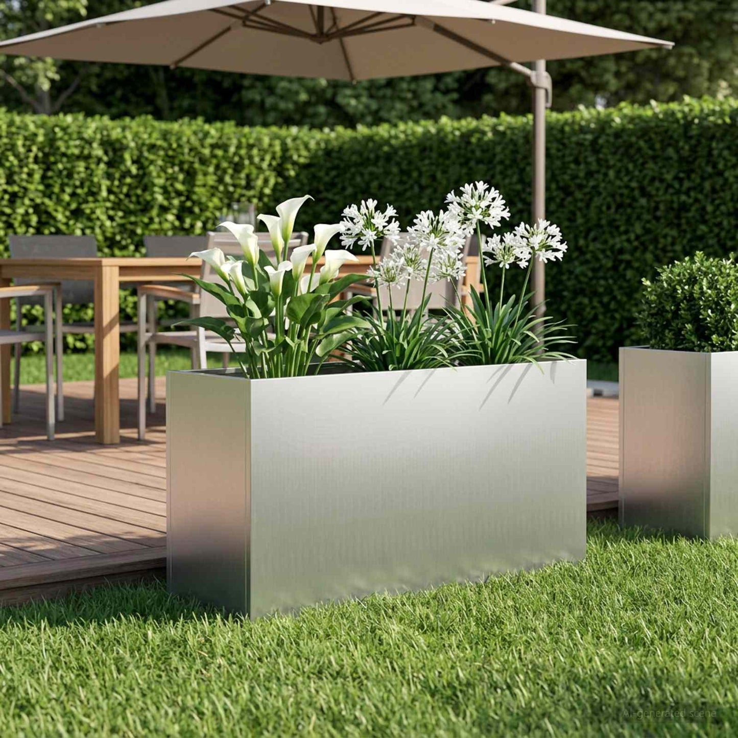 vidaXL Γλάστρα Κήπου Ασημί 100 x 30 x 50 cm Γαλβανισμένος Χάλυβας