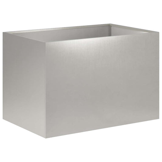 vidaXL Γλάστρα Κήπου Ασημί 50 x 40 x 40 εκ. Ανοξείδωτο Ατσάλι