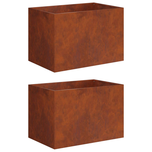 vidaXL Γλάστρα Κήπου 2 τμχ. Σκ rusty 50 x 40 x 40 εκ.