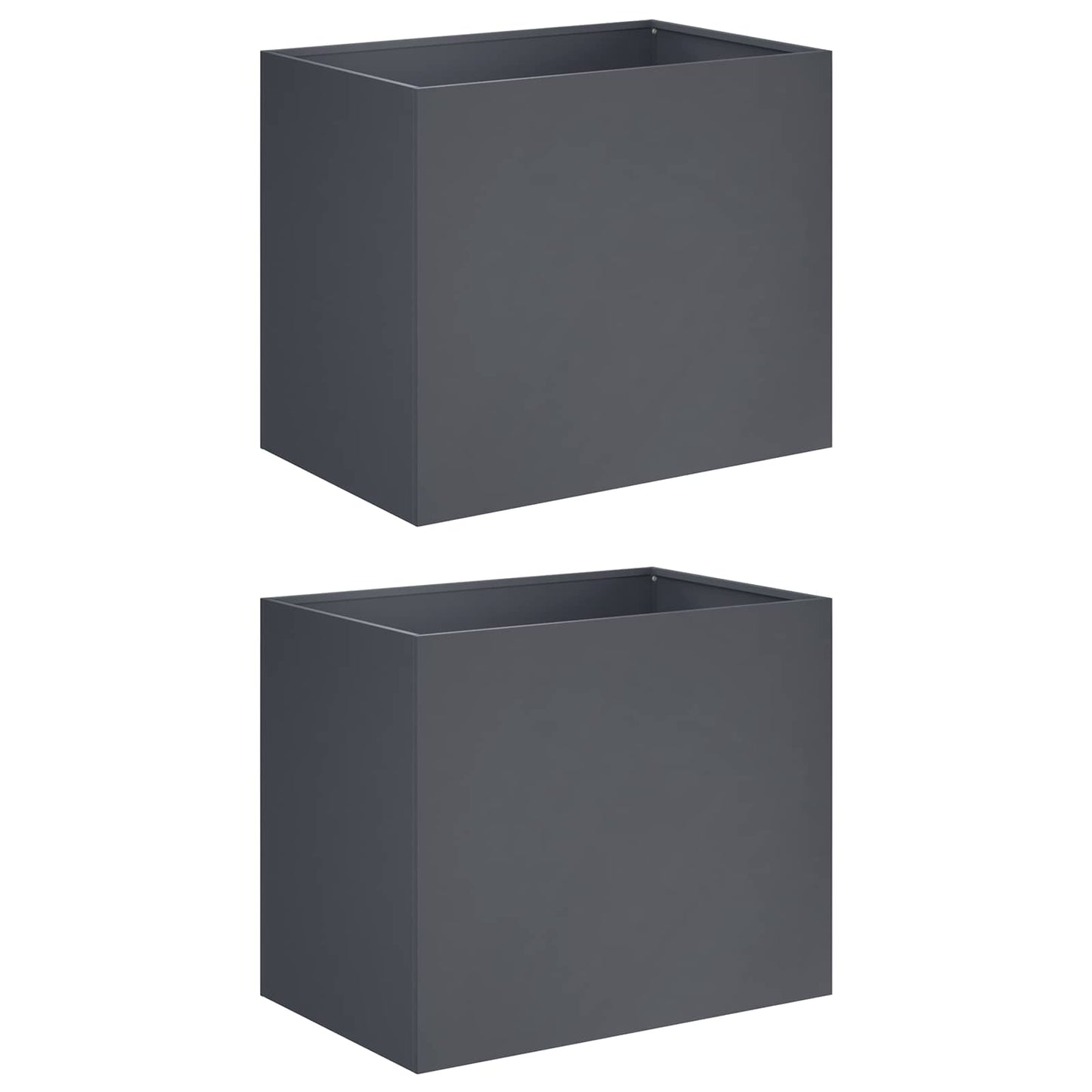 vidaXL Γλάστρα Κήπου 2 τμχ. Ανθρακί 50 x 40 x 50 εκ