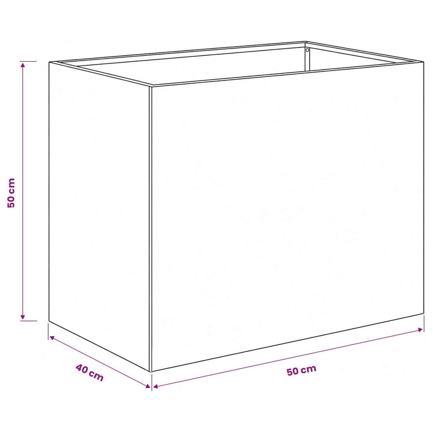 vidaXL Γλάστρα Κήπου 2 τμχ. Ασημί 50 x 40 x 50 εκ Ανοξείδωτο Ατσάλι