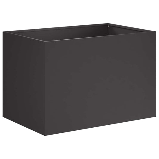 vidaXL Γλάστρα Κήπου Μαύρο 60 x 40 x 40 εκ. Ψυχρής έλασης χάλυβας