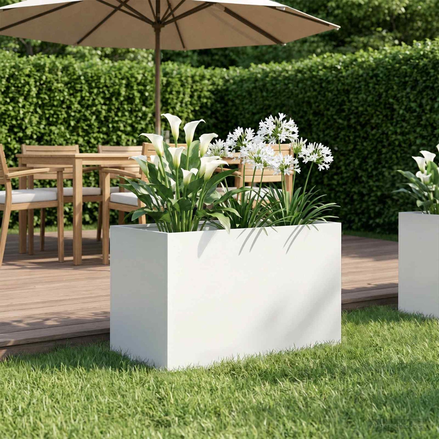 vidaXL Γλάστρα Κήπου Λευκό 60 x 40 x 40 εκ. Ψυχρής έλασης χάλυβας