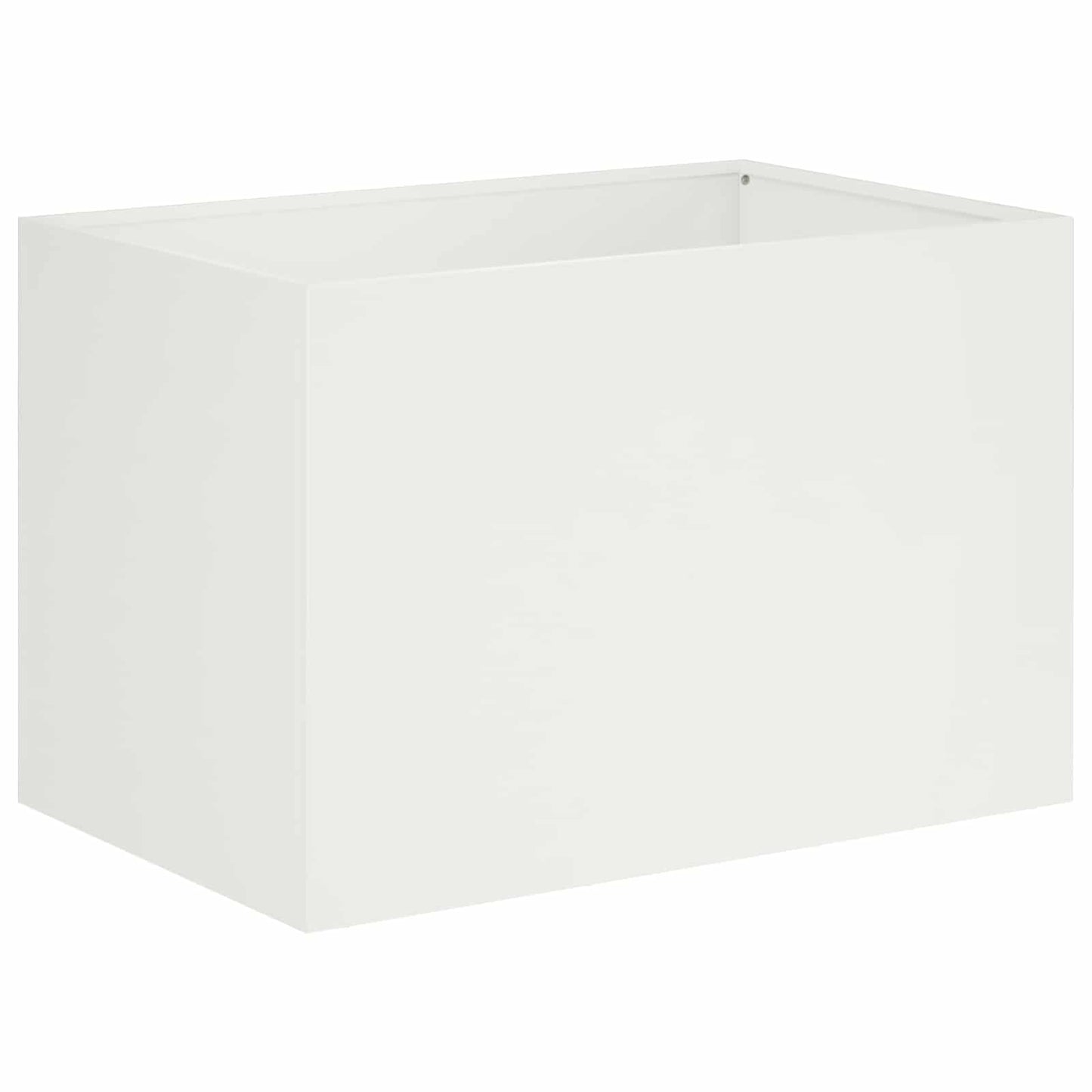 vidaXL Γλάστρα Κήπου Λευκό 60 x 40 x 40 εκ. Ψυχρής έλασης χάλυβας