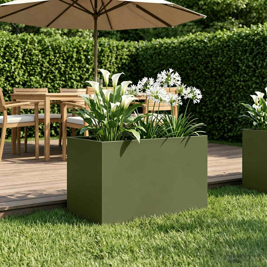 vidaXL Γλάστρα Κήπου Λαδί 60 x 40 x 40 εκ. Ψυχρής έλασης χάλυβας