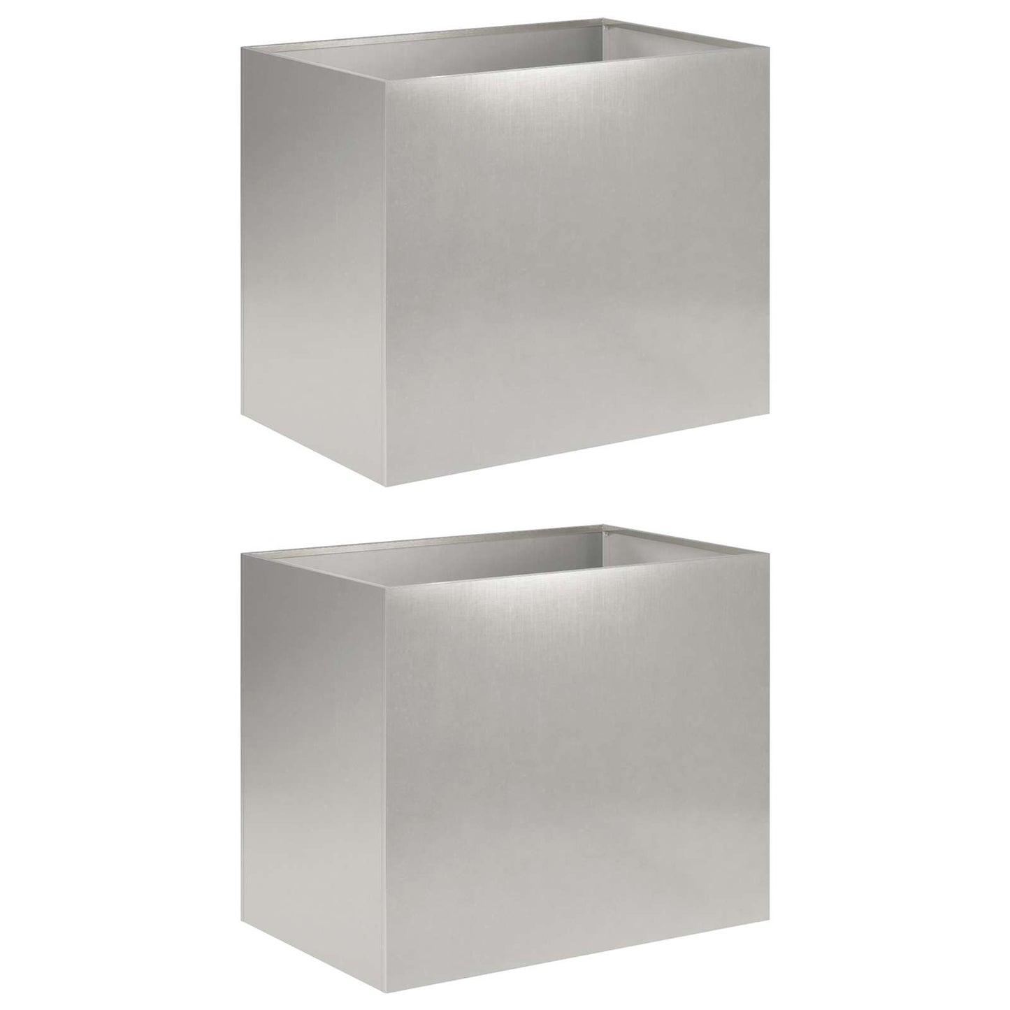 vidaXL Γλάστρα Κήπου 2 τμχ. Ασημί 60 x 40 x 50 cm Ανοξείδωτο Ατσάλι