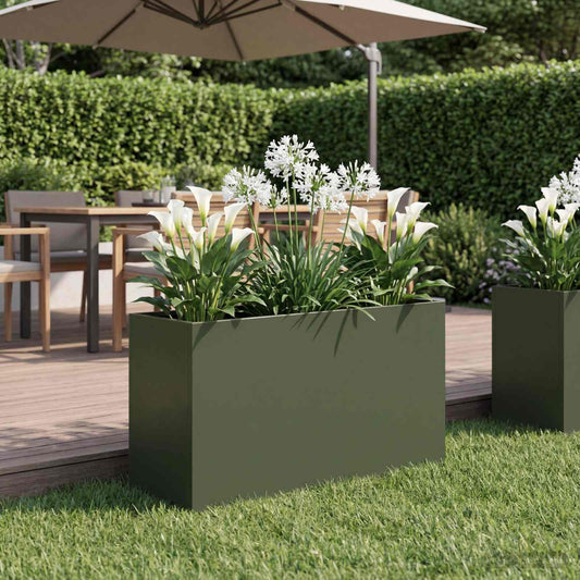vidaXL Γλάστρα Κήπου Λαδί 80 x 40 x 50 cm Ψυχρής έλασης χάλυβας